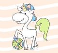 Cute magical unicorns for kids - unicorn. Print for t-shirt, cover or sticker. Fu